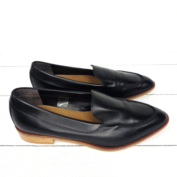 Everlane‎ Loafer Black Leather Flat Slip On Shoes Size 8.5 - Picture 4 of 14